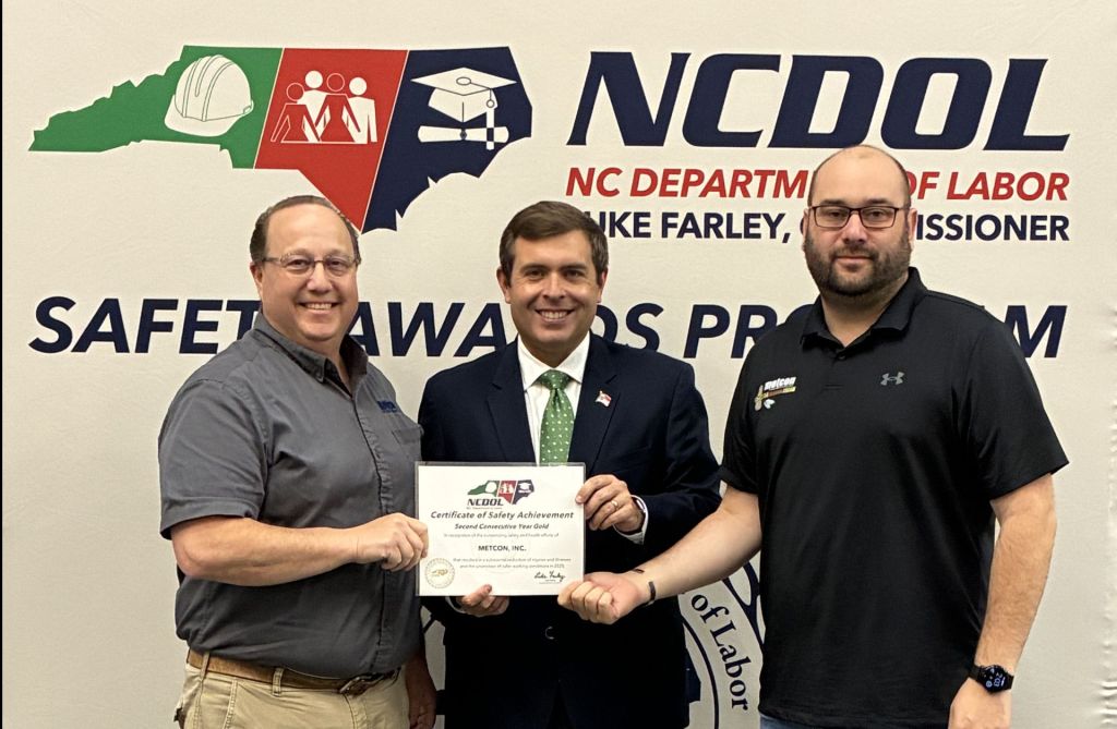 Goal One: Safety -  Metcon Honored with Three Prestigious Safety Awards